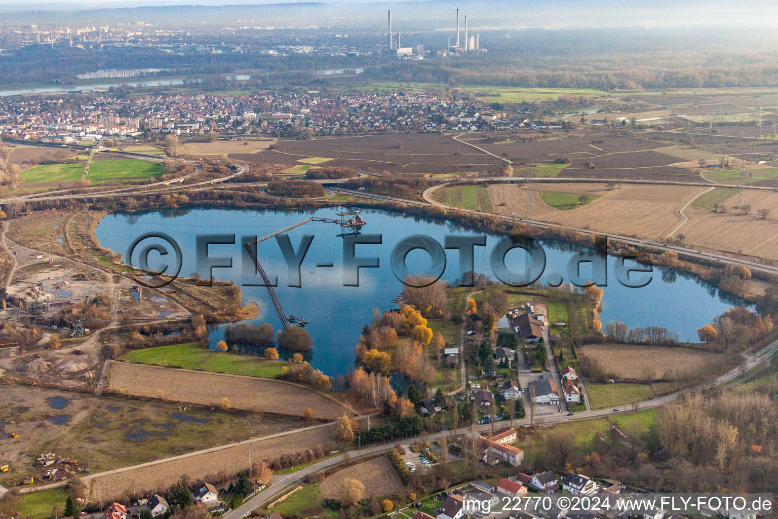 Aerial photograpy of Wörth am Rhein in the state Rhineland-Palatinate, Germany