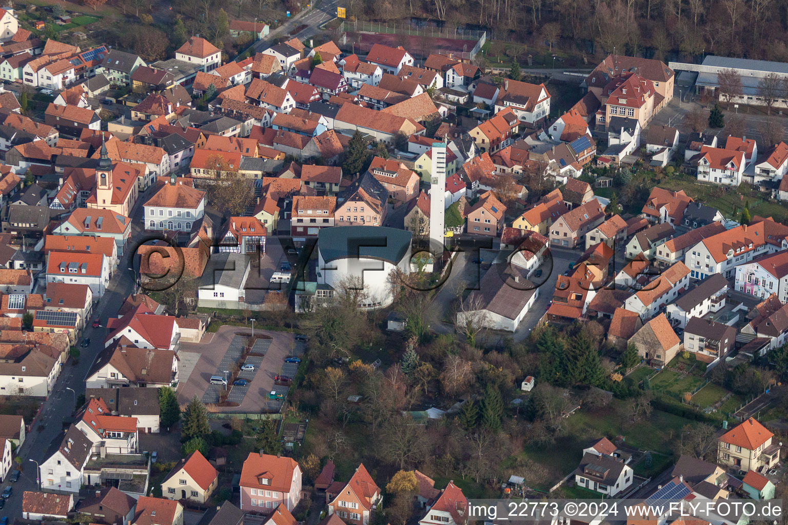 Wörth am Rhein in the state Rhineland-Palatinate, Germany out of the air