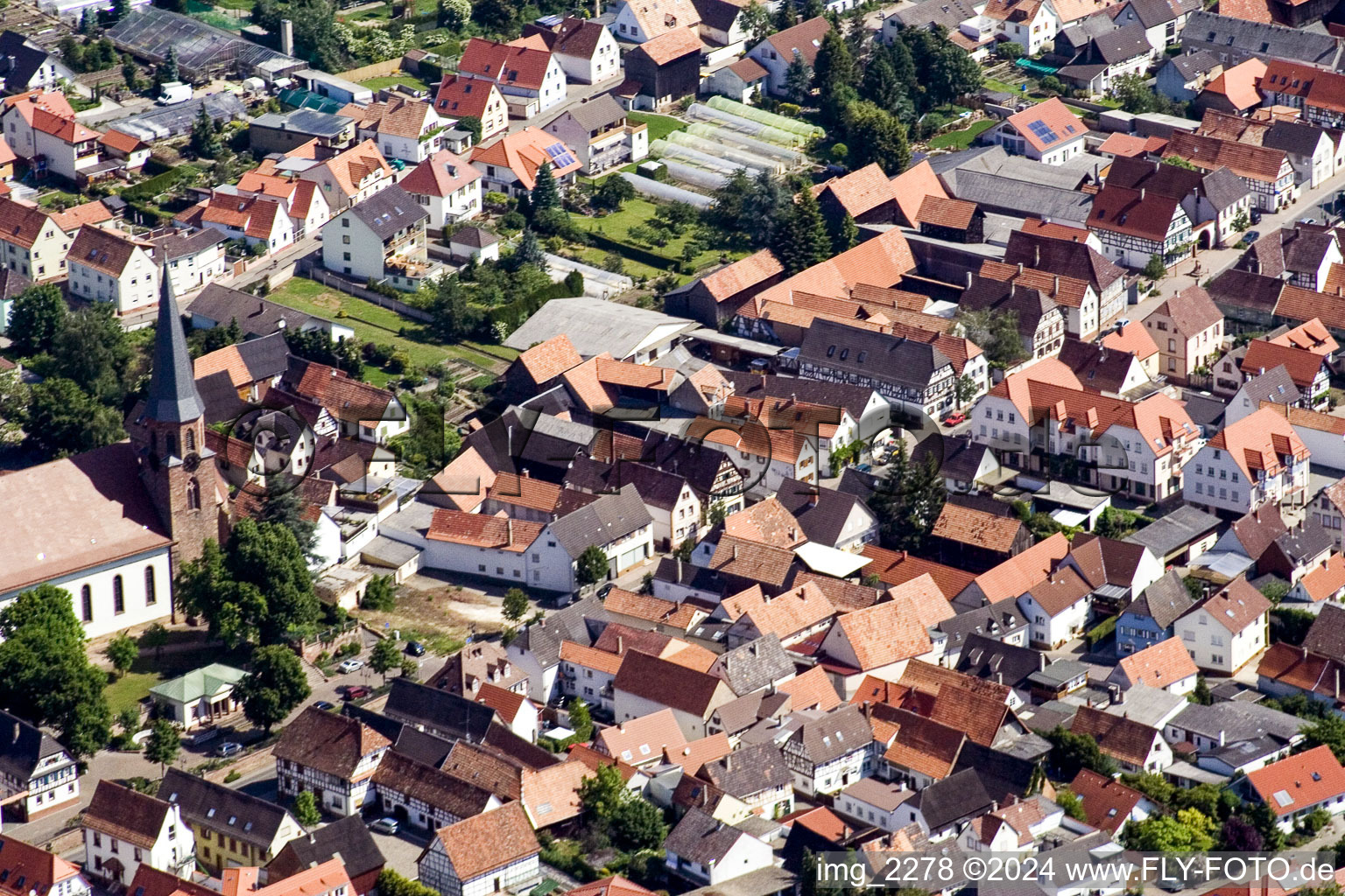 District Herxheim in Herxheim bei Landau/Pfalz in the state Rhineland-Palatinate, Germany from a drone