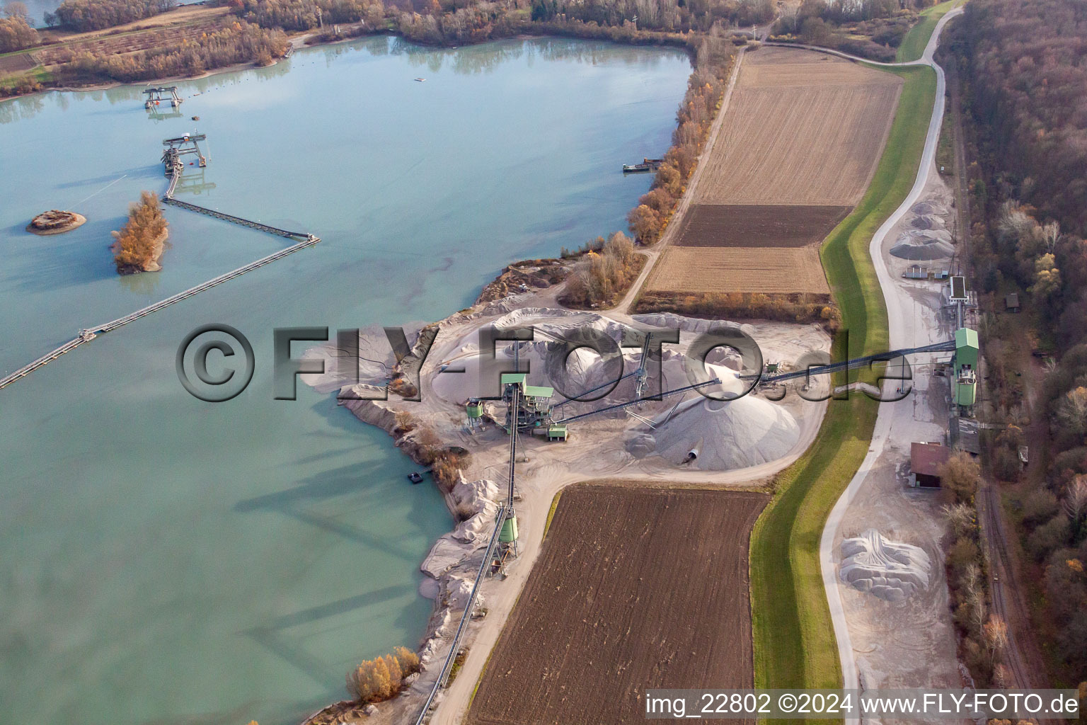 District Neuburg in Neuburg am Rhein in the state Rhineland-Palatinate, Germany from a drone