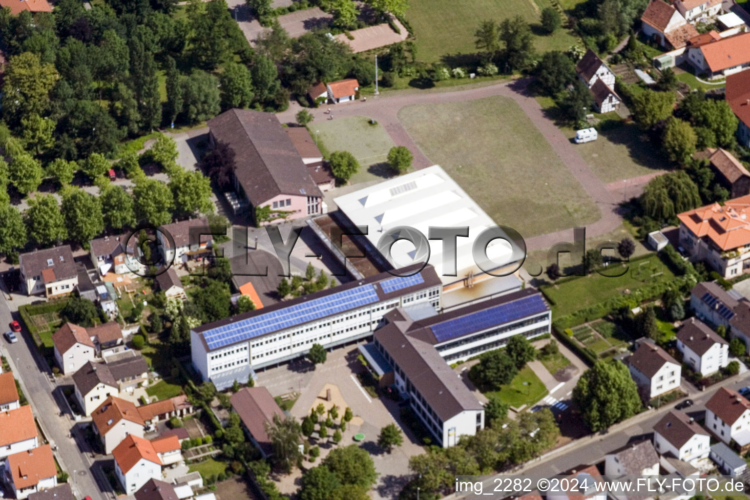 Aerial photograpy of District Herxheim in Herxheim bei Landau in the state Rhineland-Palatinate, Germany