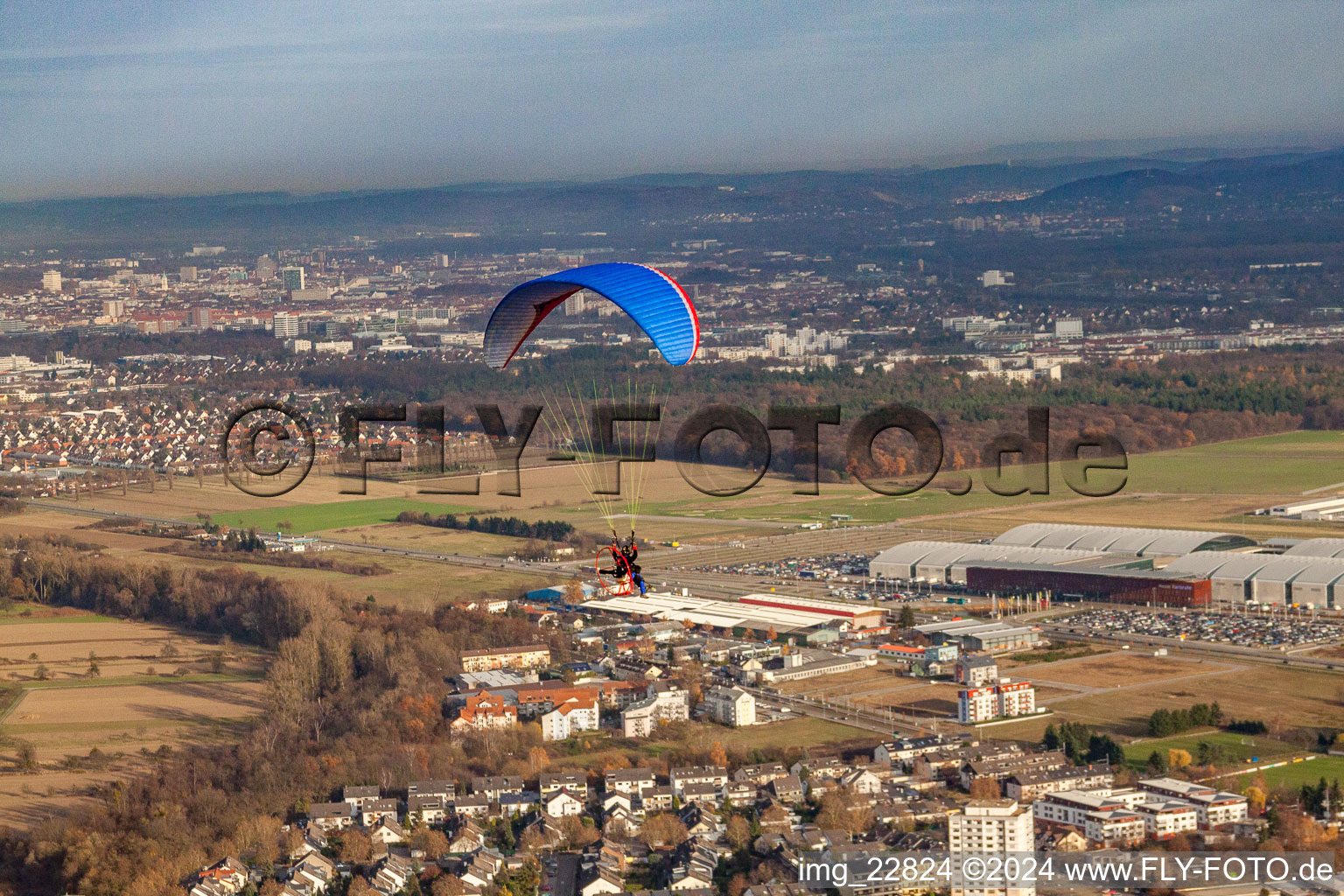 District Forchheim in Rheinstetten in the state Baden-Wuerttemberg, Germany from the drone perspective