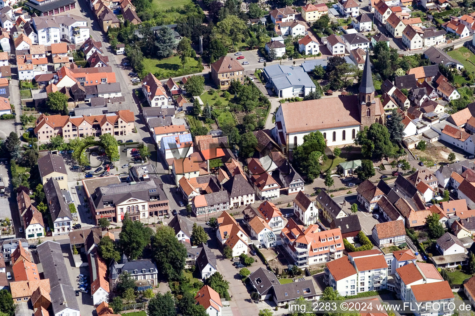 Oblique view of District Herxheim in Herxheim bei Landau in the state Rhineland-Palatinate, Germany