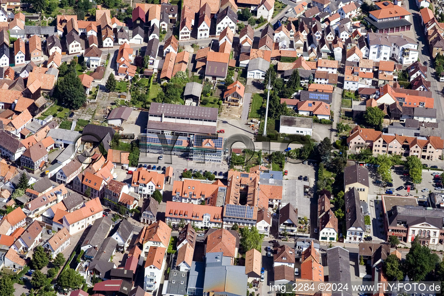 District Herxheim in Herxheim bei Landau in the state Rhineland-Palatinate, Germany from above