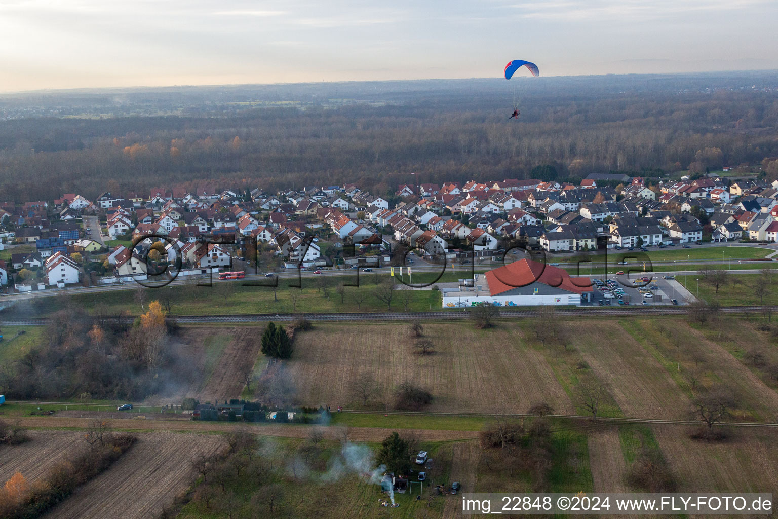 Oblique view of Bietigheim in the state Baden-Wuerttemberg, Germany