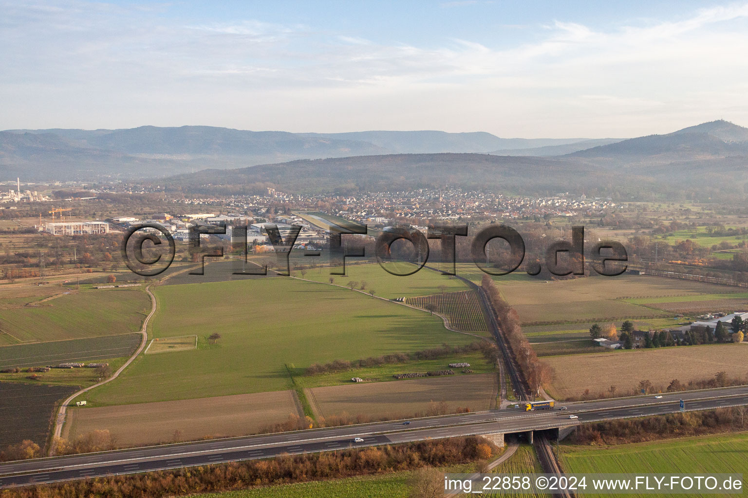 From the west in Kuppenheim in the state Baden-Wuerttemberg, Germany