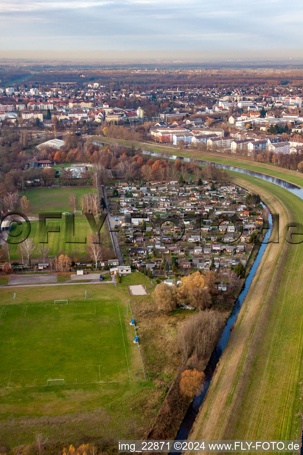 Schwalbenrain from the southeast in Rastatt in the state Baden-Wuerttemberg, Germany