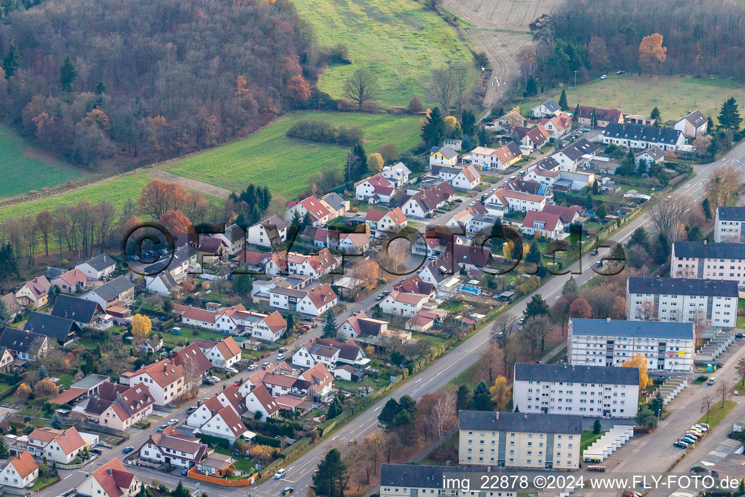 Drone recording of Rastatt in the state Baden-Wuerttemberg, Germany