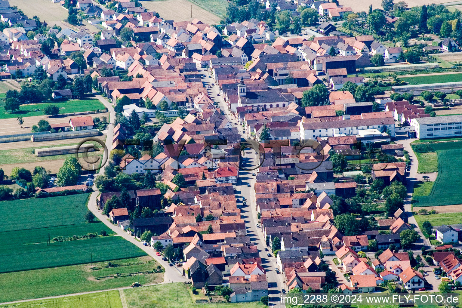 Village view in the district Hayna in Herxheim bei Landau (Pfalz) in the state Rhineland-Palatinate