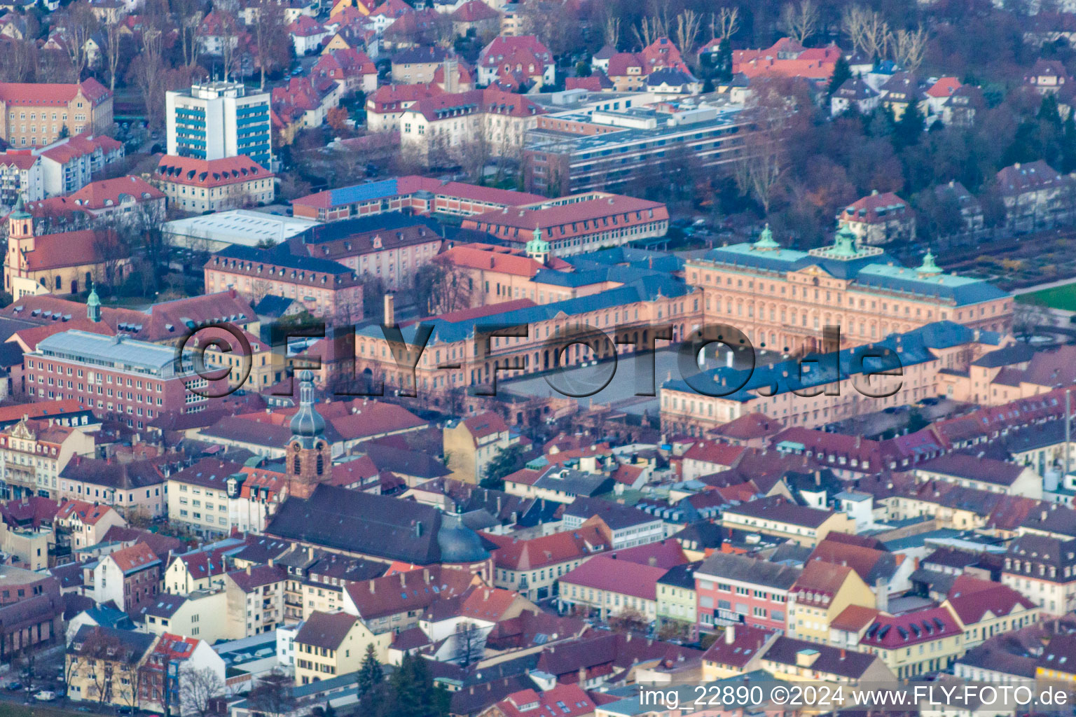 Castle from the southeast in Rastatt in the state Baden-Wuerttemberg, Germany