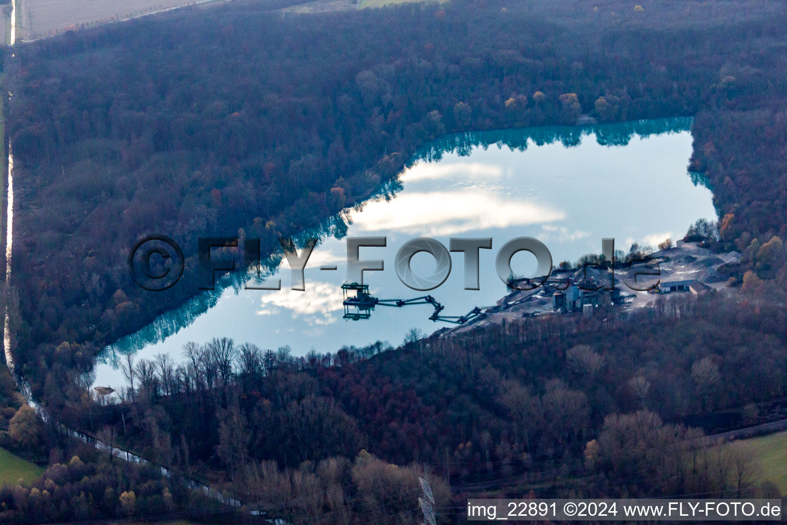 Ottersdorf gravel works in Rastatt in the state Baden-Wuerttemberg, Germany