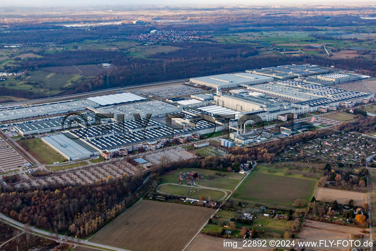 Daimler AG from the southeast in Rastatt in the state Baden-Wuerttemberg, Germany