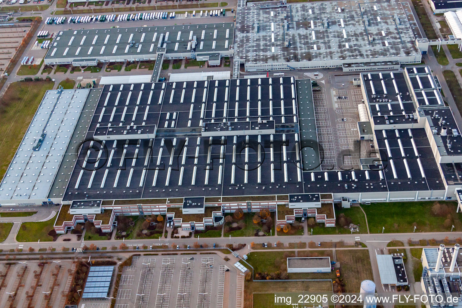 Aerial photograpy of Daimler AG in Rastatt in the state Baden-Wuerttemberg, Germany