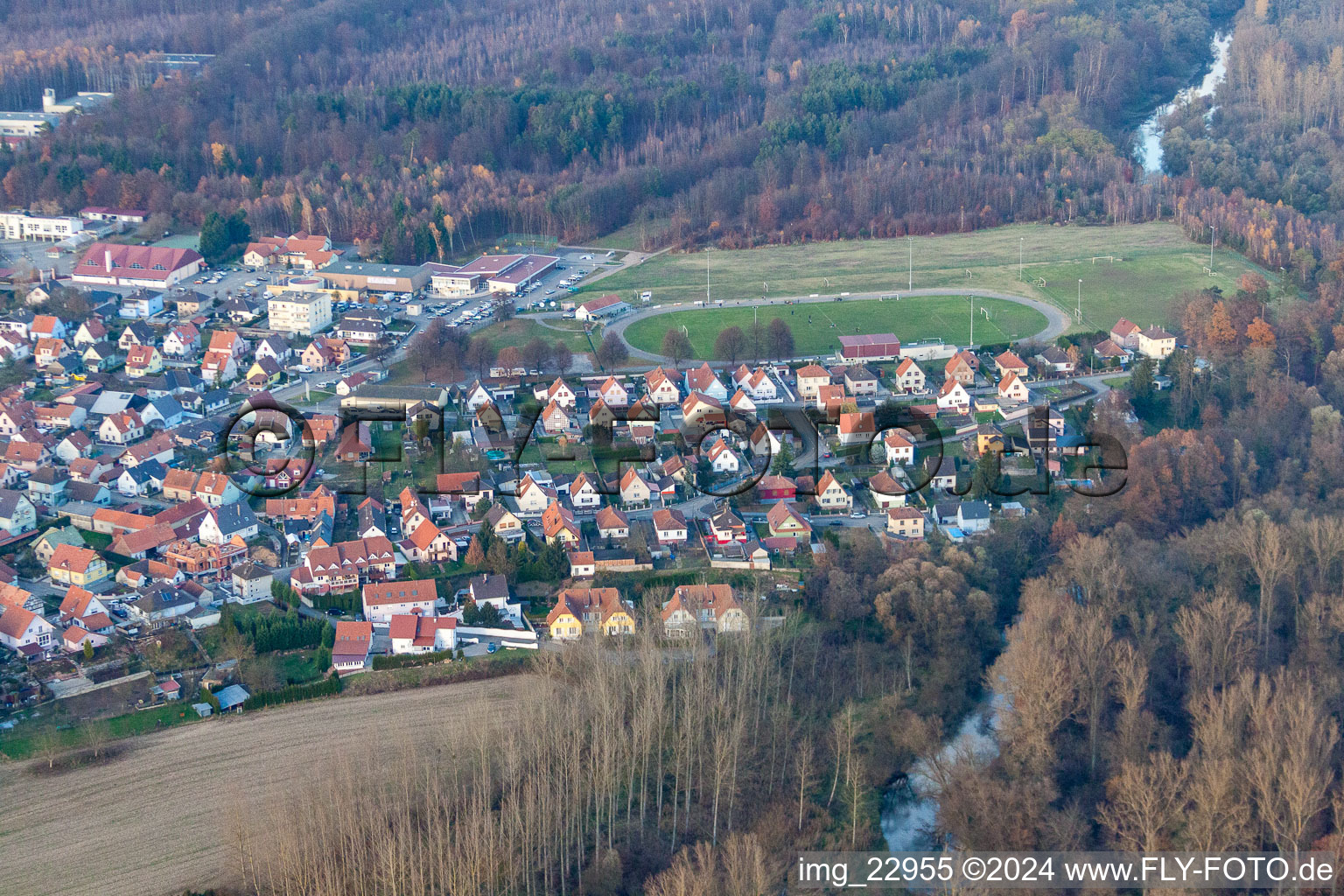 Seltz in the state Bas-Rhin, France out of the air