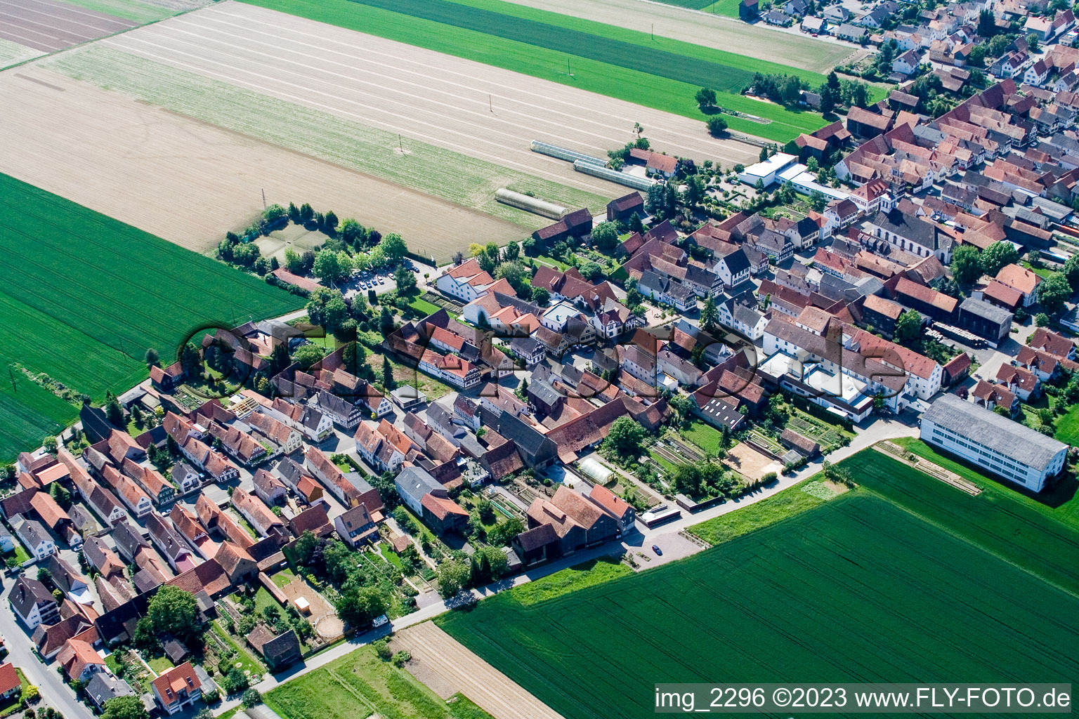 District Hayna in Herxheim bei Landau in the state Rhineland-Palatinate, Germany from the plane