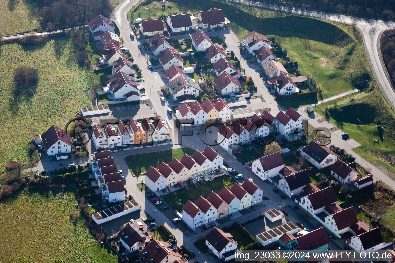 Drone recording of Wörth am Rhein in the state Rhineland-Palatinate, Germany