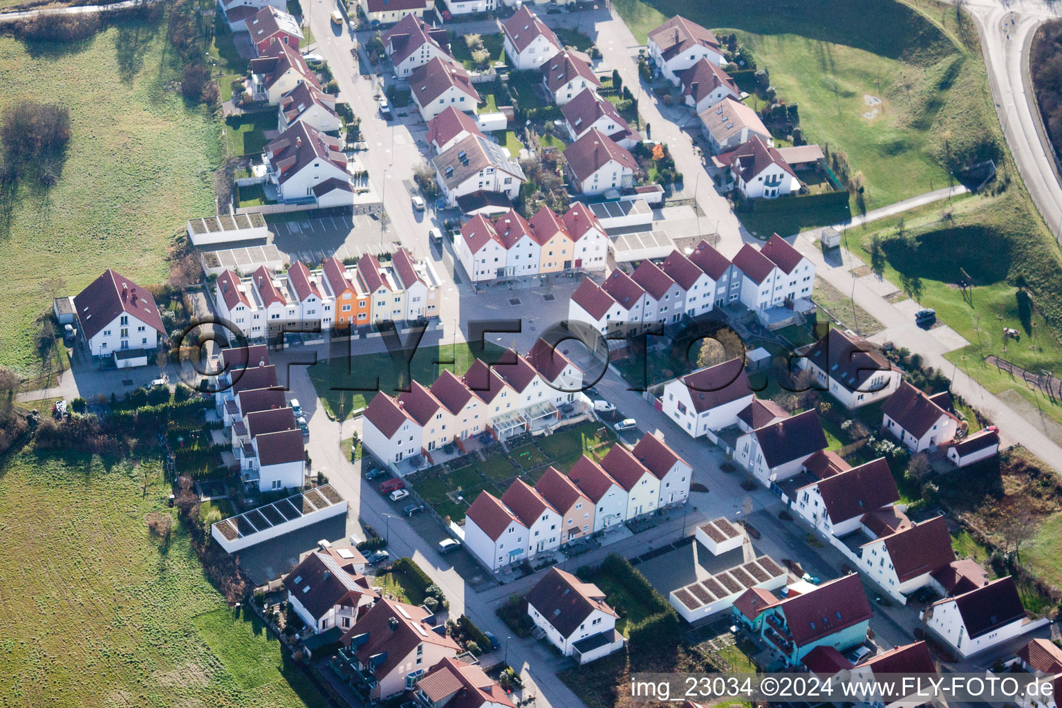 Drone image of Wörth am Rhein in the state Rhineland-Palatinate, Germany