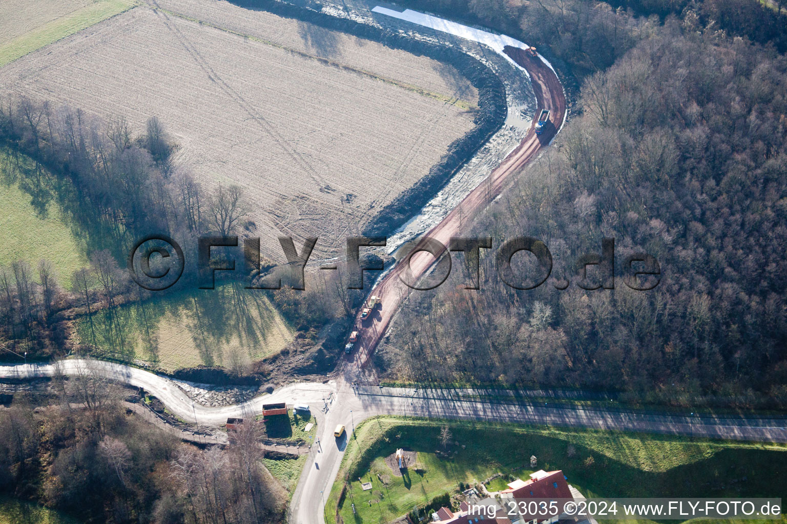 Wörth am Rhein in the state Rhineland-Palatinate, Germany from the drone perspective