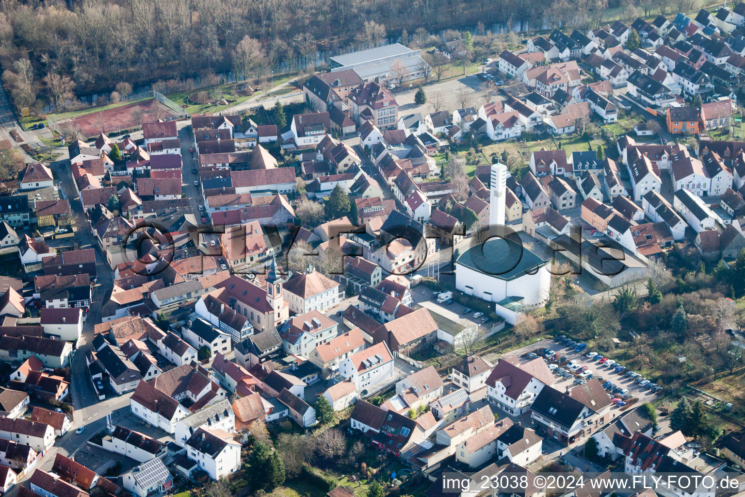 Church building of St. Aegidius in the village of in Woerth am Rhein in the state Rhineland-Palatinate