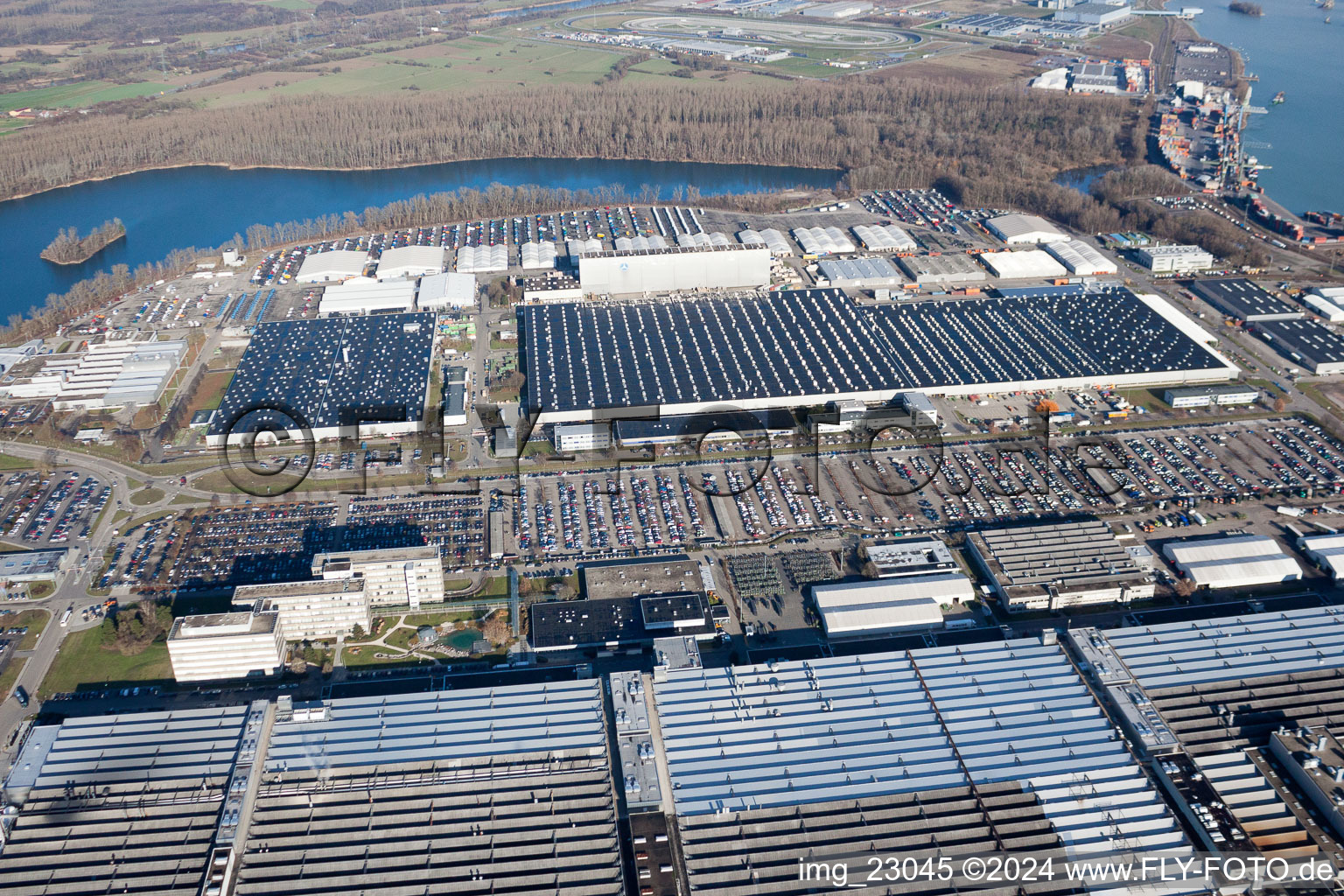 Bird's eye view of District Maximiliansau in Wörth am Rhein in the state Rhineland-Palatinate, Germany