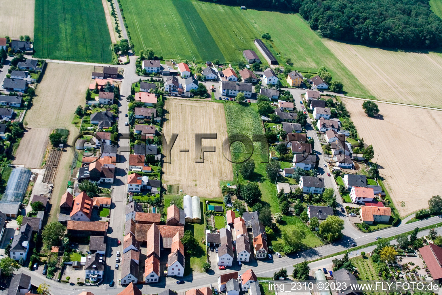 Ringstr in the district Hayna in Herxheim bei Landau in the state Rhineland-Palatinate, Germany out of the air