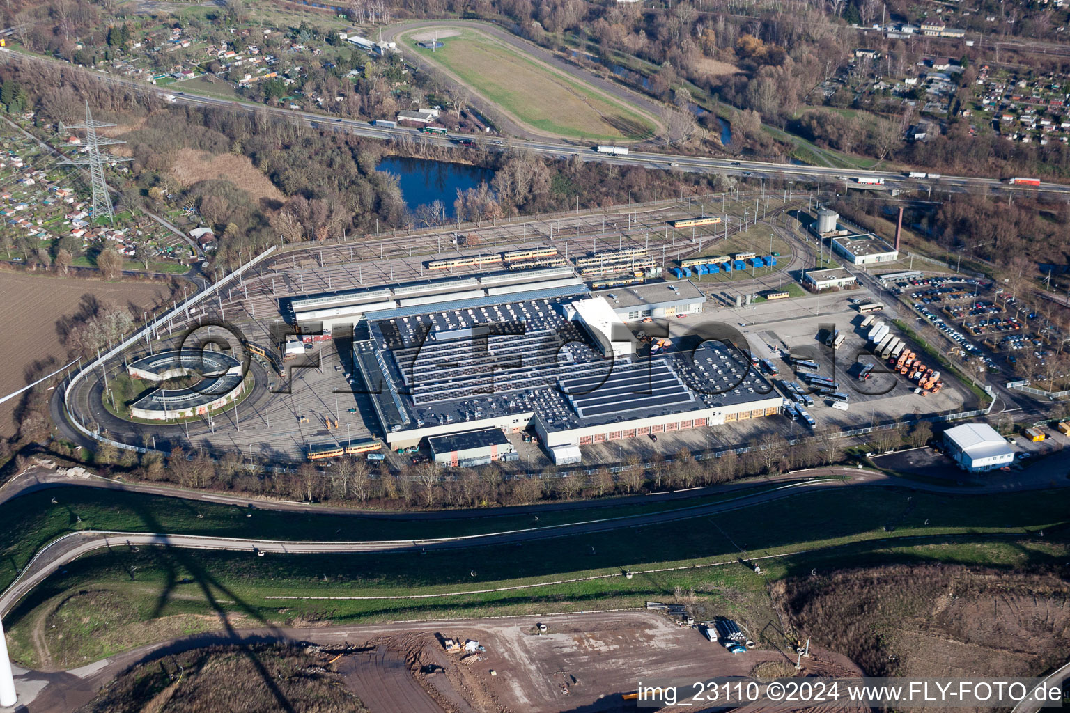 District Knielingen in Karlsruhe in the state Baden-Wuerttemberg, Germany out of the air