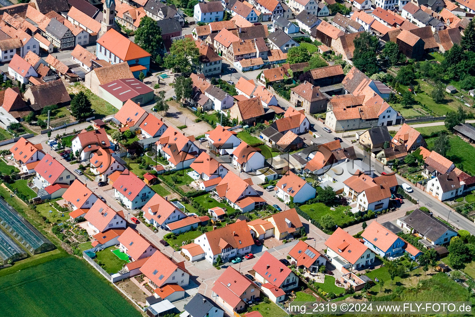 Aerial photograpy of Erlenbach bei Kandel in the state Rhineland-Palatinate, Germany