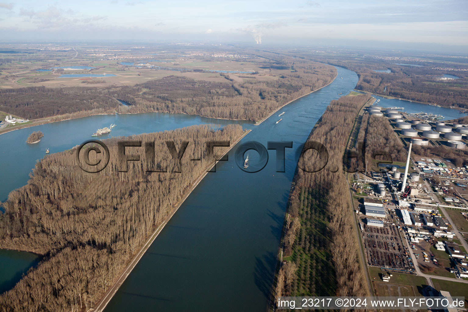 MIRO in the district Knielingen in Karlsruhe in the state Baden-Wuerttemberg, Germany from the plane