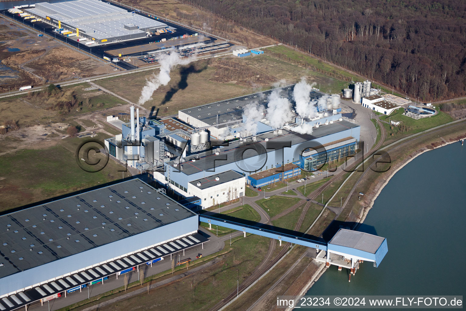 Paper mill Palme in the Industrial area Oberwald in Woerth am Rhein in the state Rhineland-Palatinate