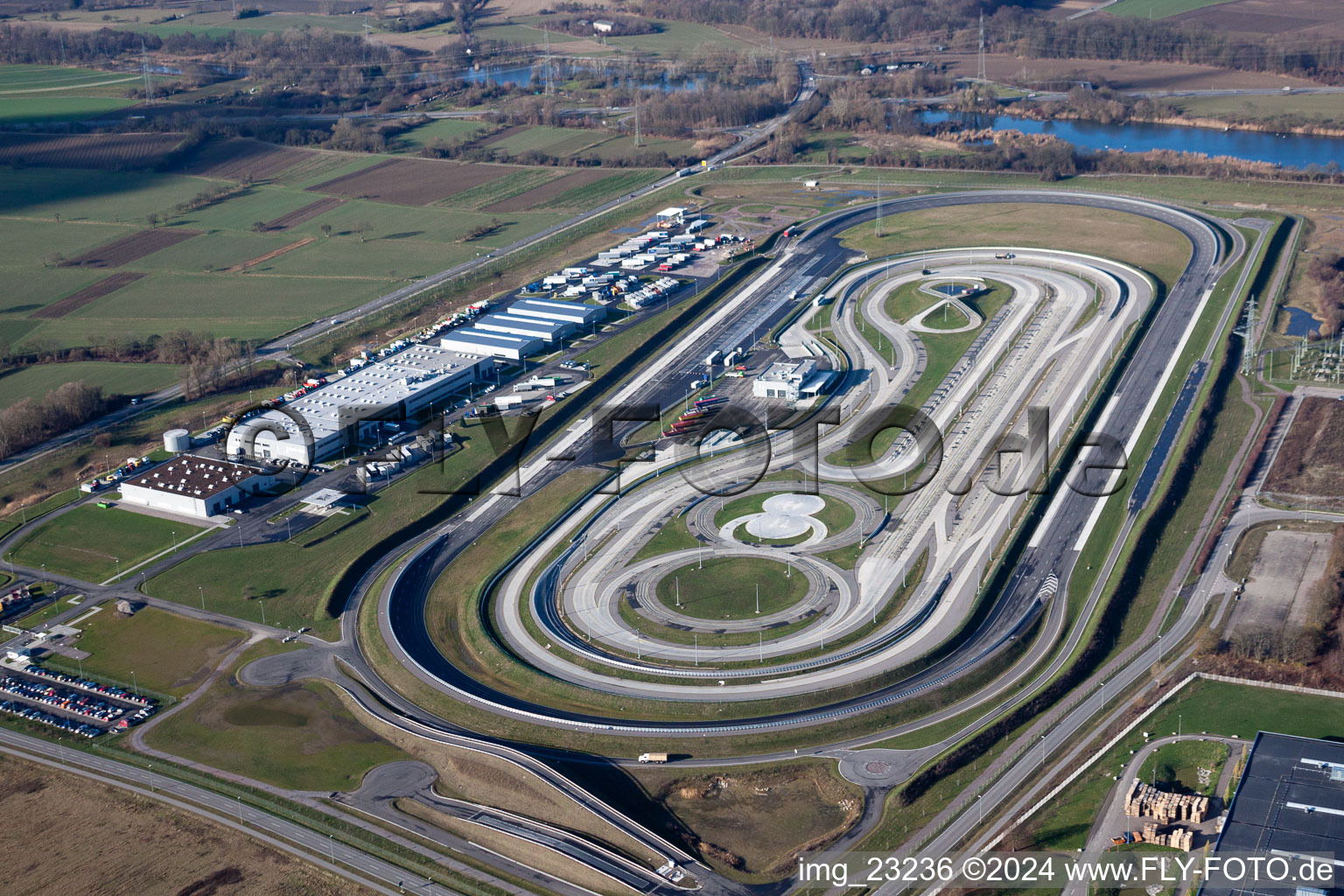 Test track for trucks from Daimler in Woerth am Rhein in the state Rhineland-Palatinate