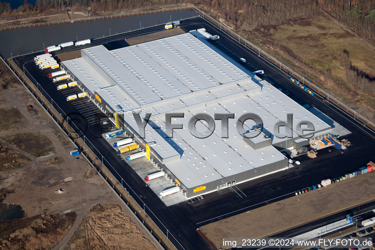 Netto Logistic center in industrial and commercial area iOberwald in Woerth am Rhein in the state Rhineland-Palatinate