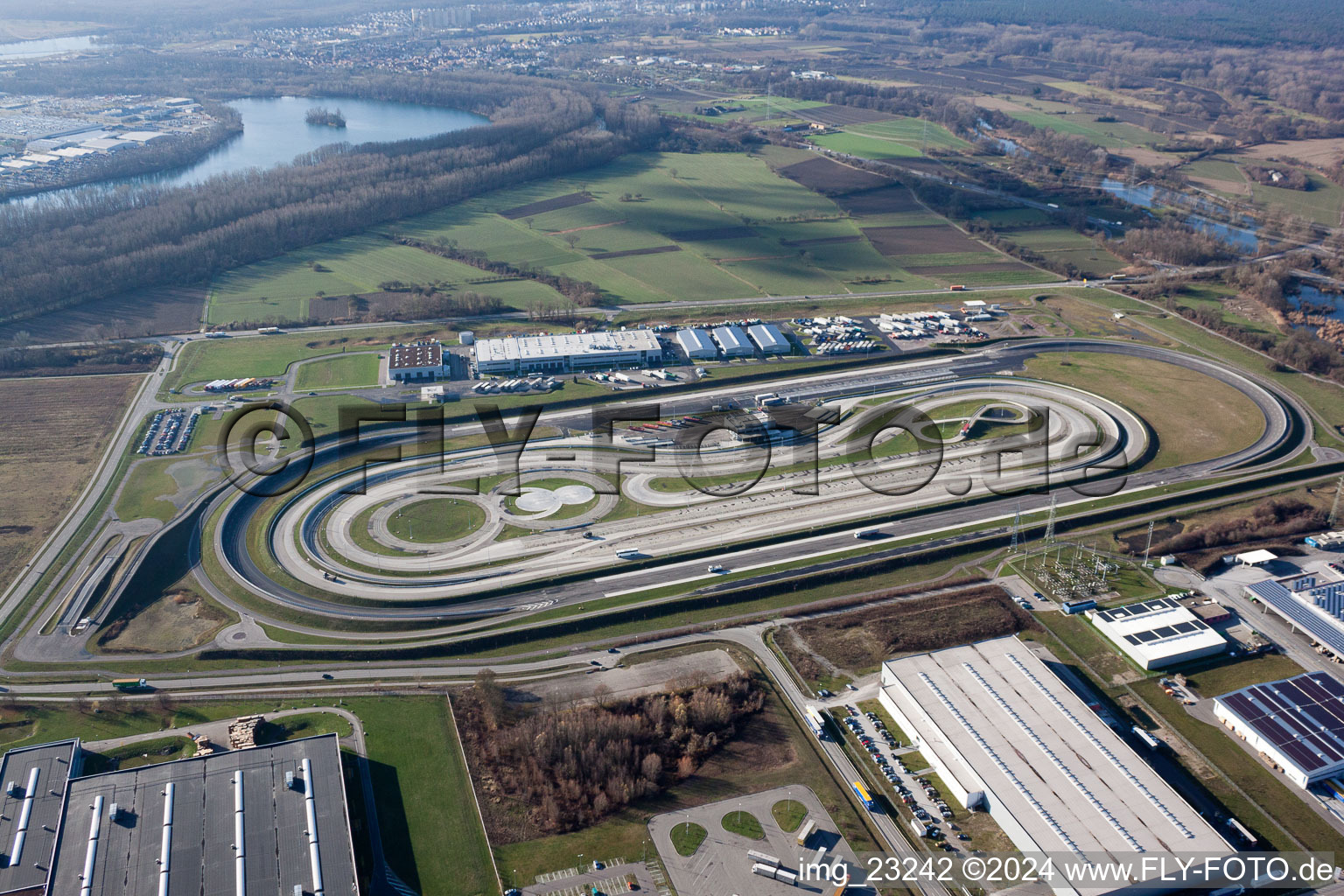 Test track and practice area for Trucks of Daimler in the district Industriegebiet Woerth-Oberwald in Woerth am Rhein in the state Rhineland-Palatinate