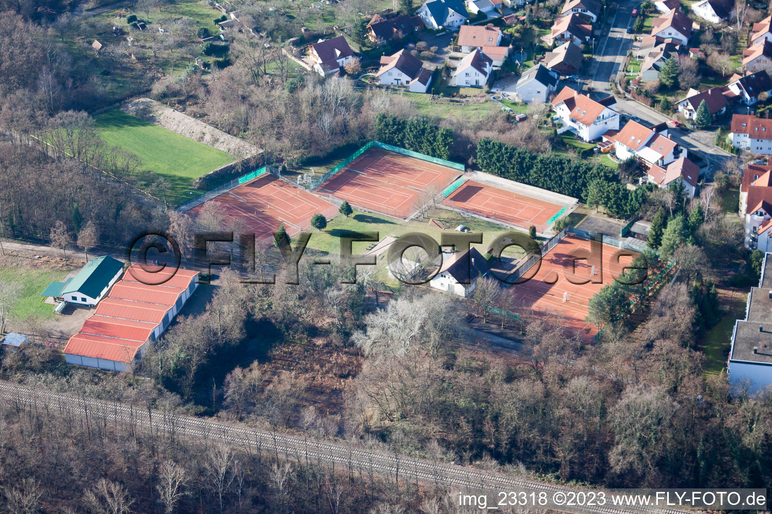 Oblique view of Jockgrim in the state Rhineland-Palatinate, Germany