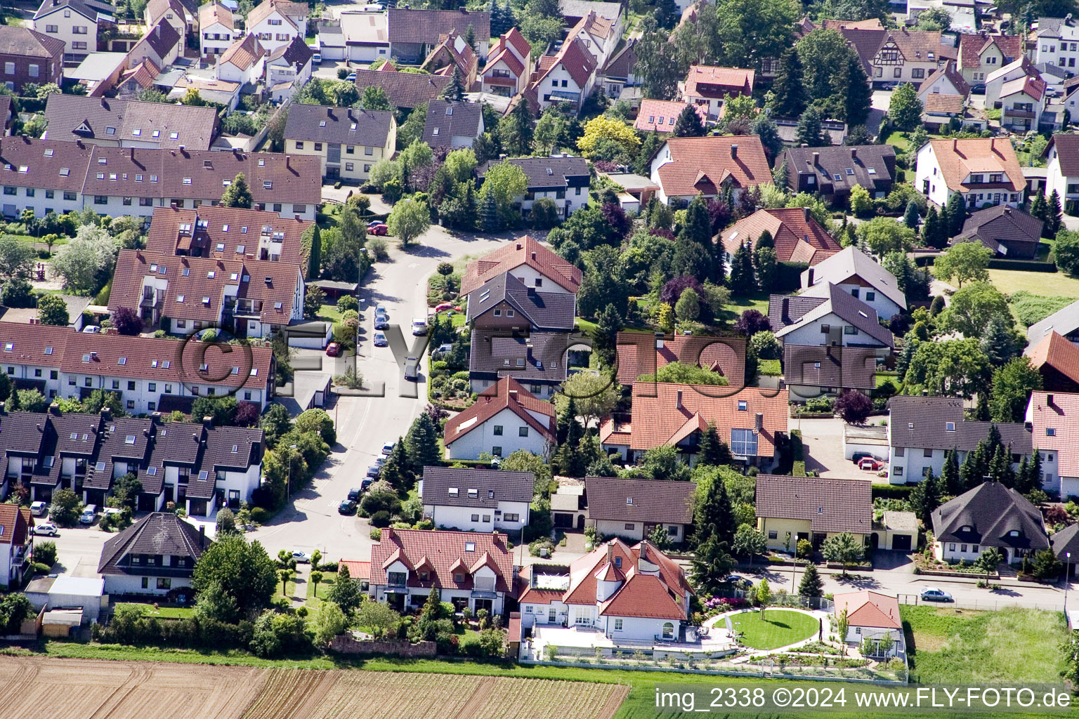 Aerial photograpy of Guttenbergstr in Kandel in the state Rhineland-Palatinate, Germany