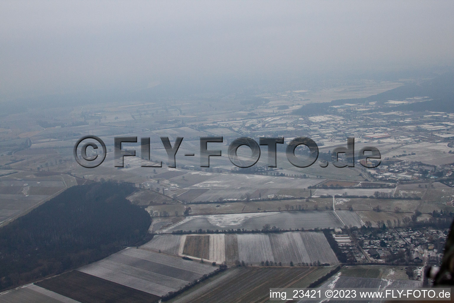 Aerial view of Airfield in Hockenheim in the state Baden-Wuerttemberg, Germany