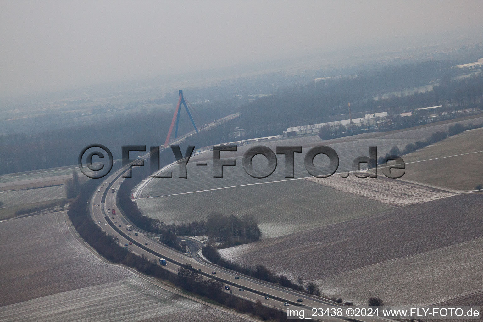 Motorway Rhine Bridge in Speyer in the state Rhineland-Palatinate, Germany