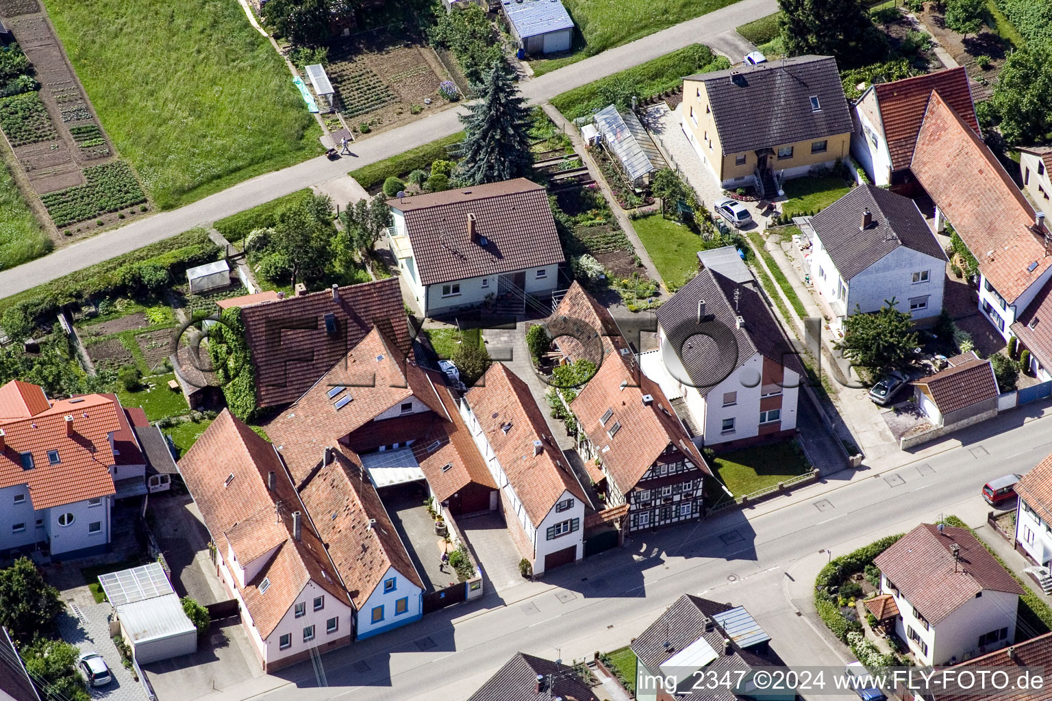 Drone image of Saarstr in Kandel in the state Rhineland-Palatinate, Germany