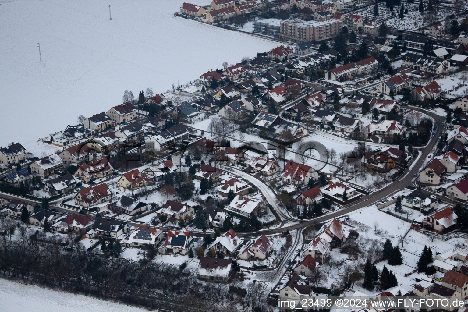 Aerial view of Castle ring in Kandel in the state Rhineland-Palatinate, Germany