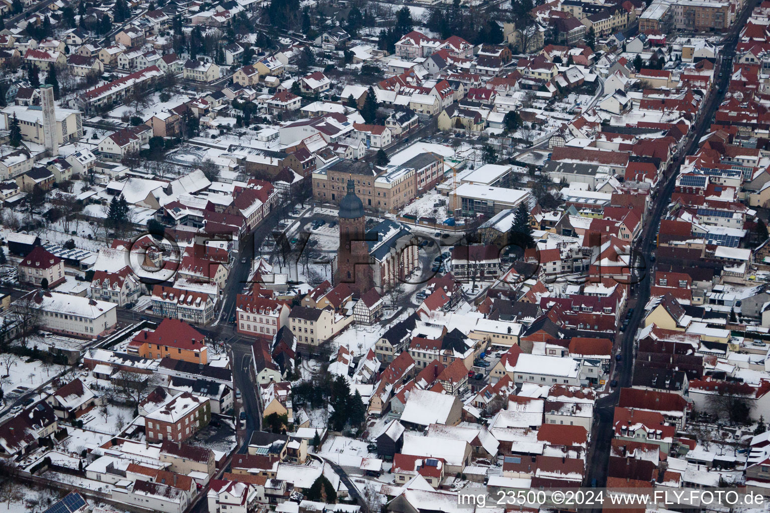 Kandel in the state Rhineland-Palatinate, Germany seen from above