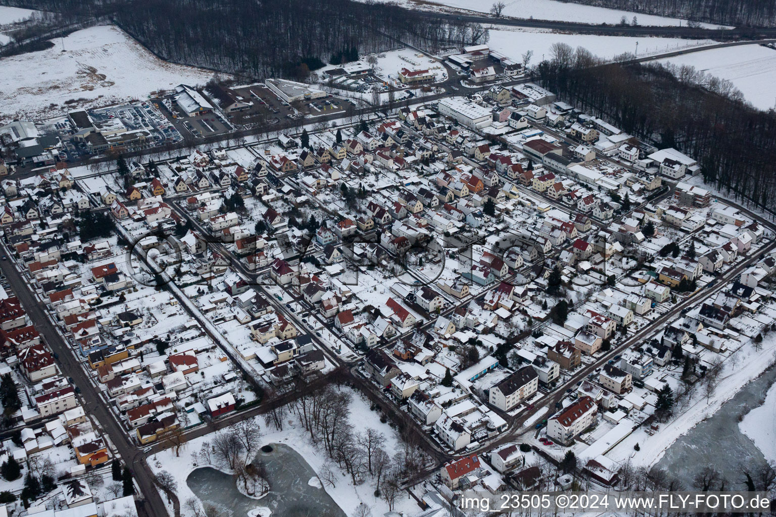 Oblique view of Settlement in Kandel in the state Rhineland-Palatinate, Germany