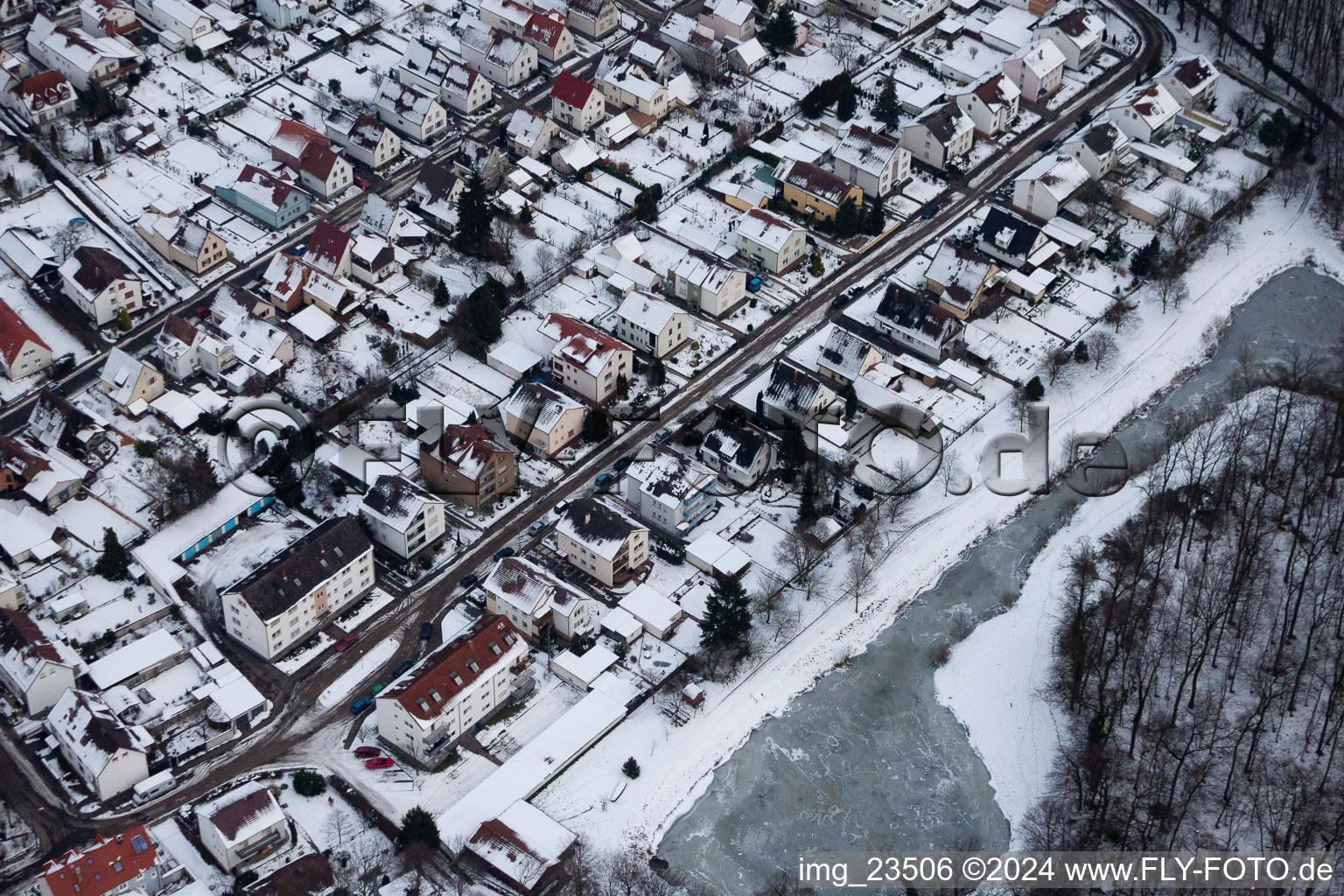 Settlement in Kandel in the state Rhineland-Palatinate, Germany from above