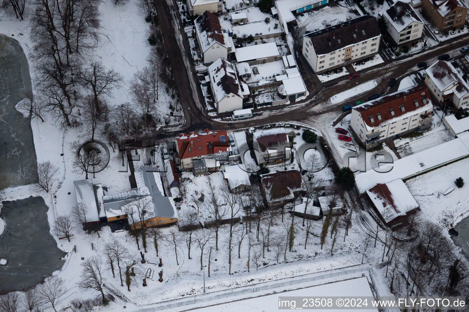 Settlement in Kandel in the state Rhineland-Palatinate, Germany seen from above