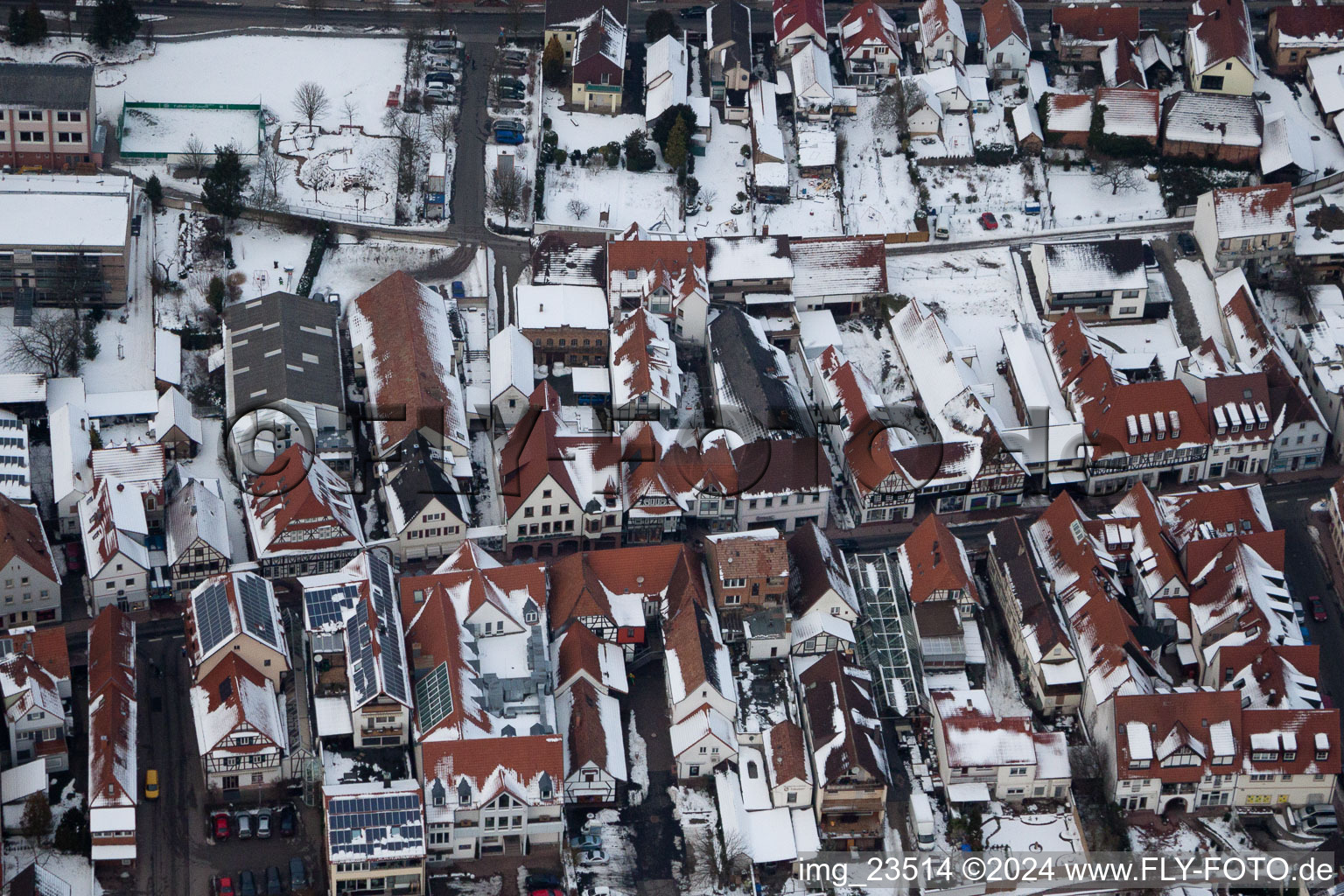 Main Street in Kandel in the state Rhineland-Palatinate, Germany out of the air