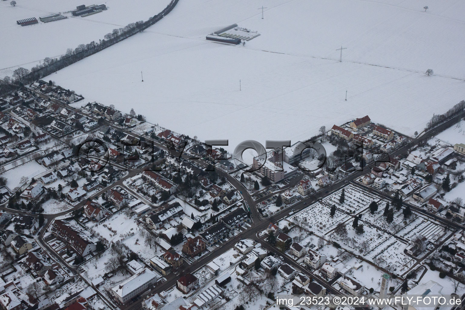 Castle Ring in Kandel in the state Rhineland-Palatinate, Germany from above