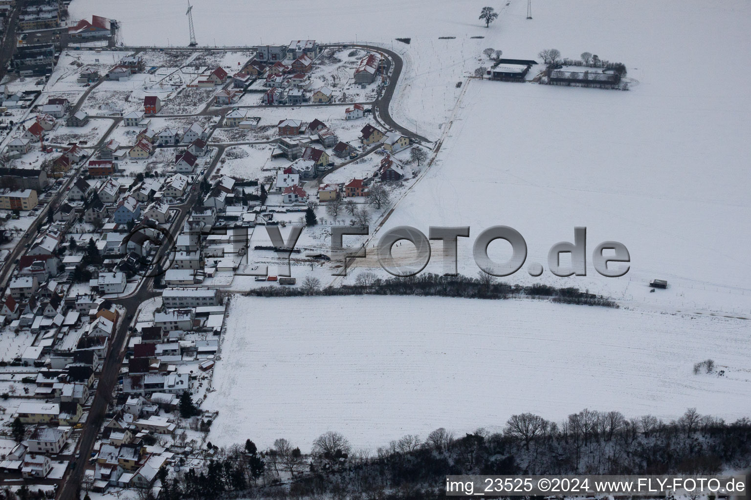 Aerial photograpy of Saarstr in Kandel in the state Rhineland-Palatinate, Germany