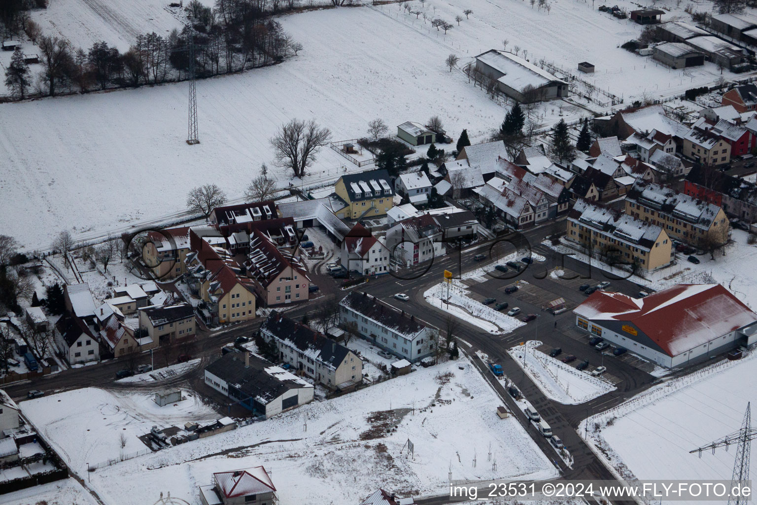 Saarstr in Kandel in the state Rhineland-Palatinate, Germany out of the air