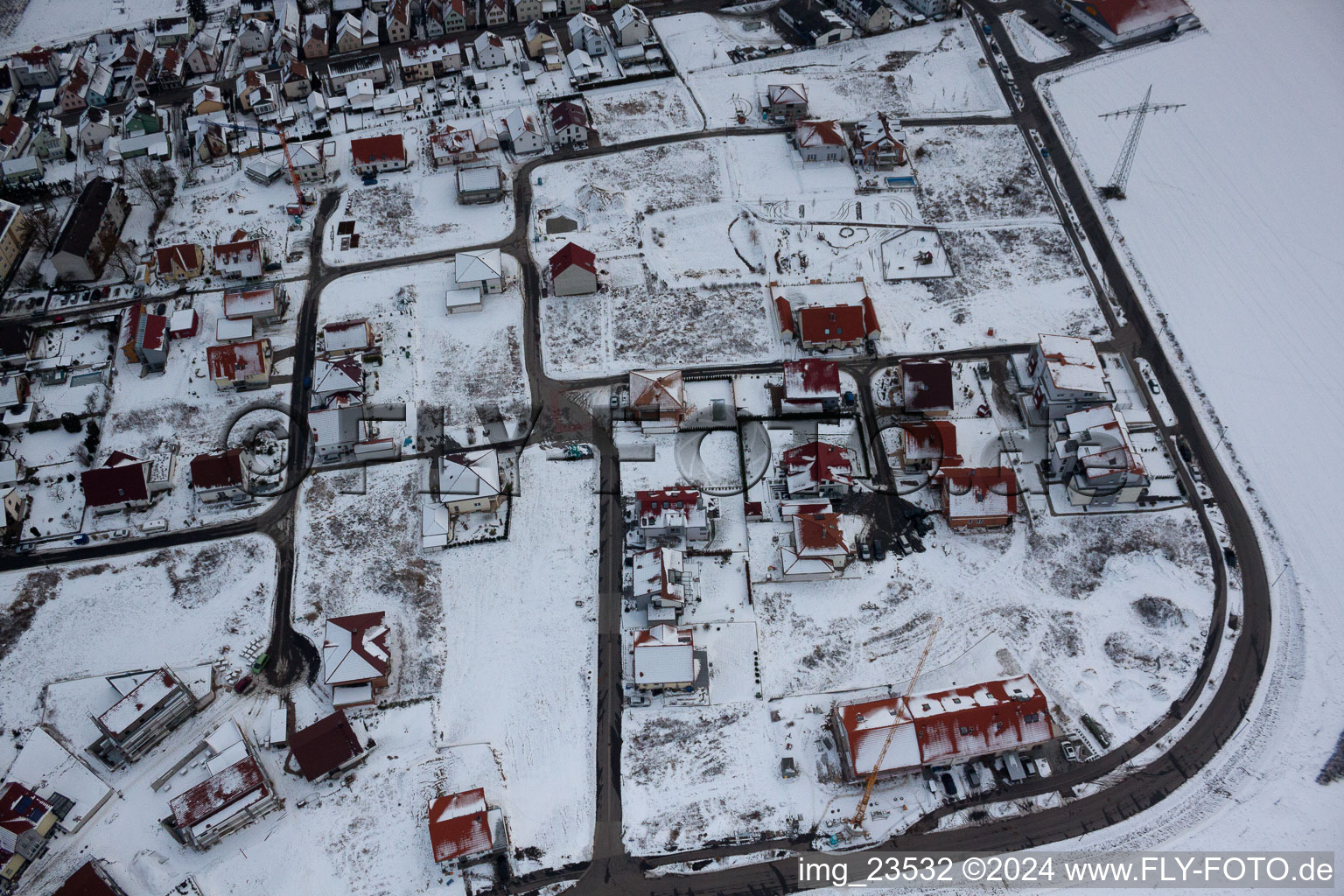 Aerial view of High path in Kandel in the state Rhineland-Palatinate, Germany