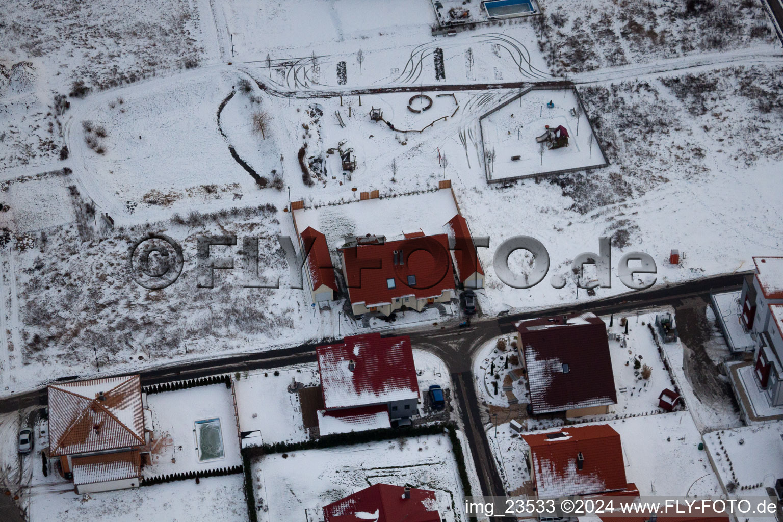 Aerial photograpy of High path in Kandel in the state Rhineland-Palatinate, Germany