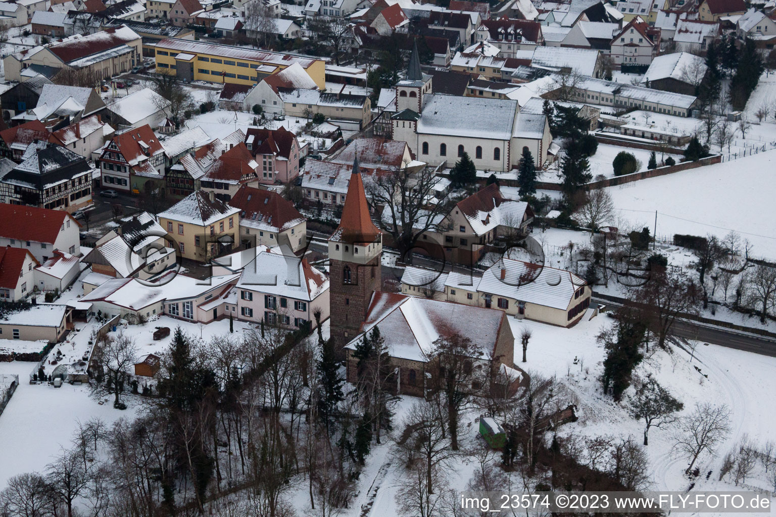 Minfeld in the state Rhineland-Palatinate, Germany from above