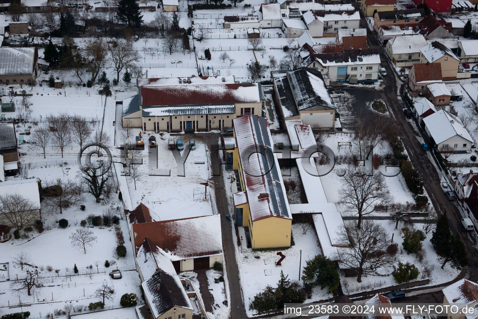 Minfeld in the state Rhineland-Palatinate, Germany from a drone